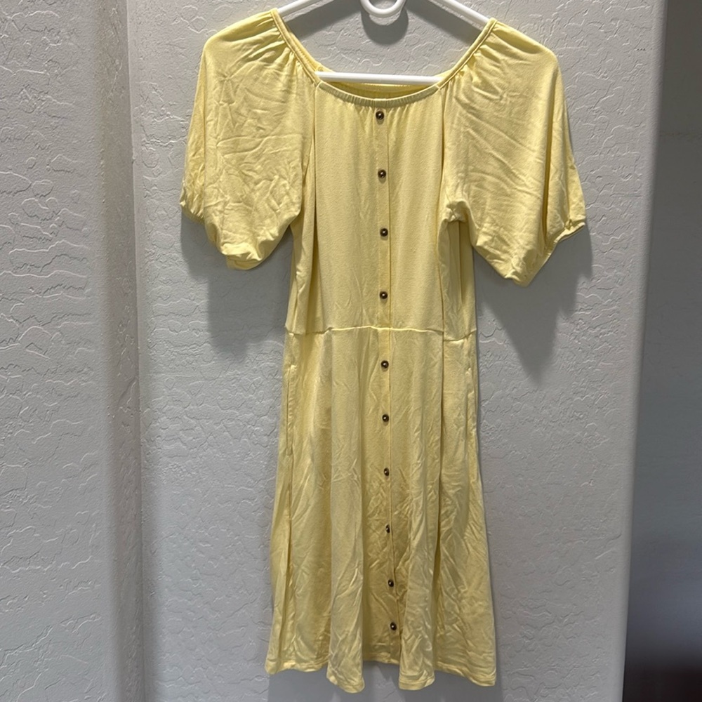 Yellow kids short sleeve dress